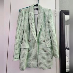 Zara green tweed jacket